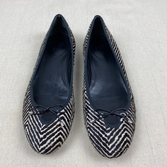 Cole Haan Calf Hair Zebra Print Ballet Flats 10B - Picture 1 of 16